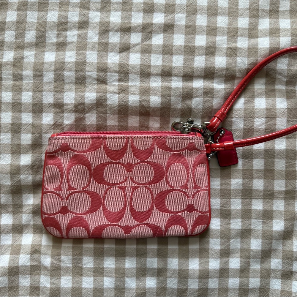 Coach Pink Signature Wristlet